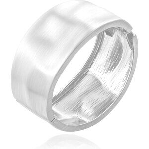 Women's Silver 14K Gold Plated Trendy Wide Bracelets Hinged Arm Cuff Bangles